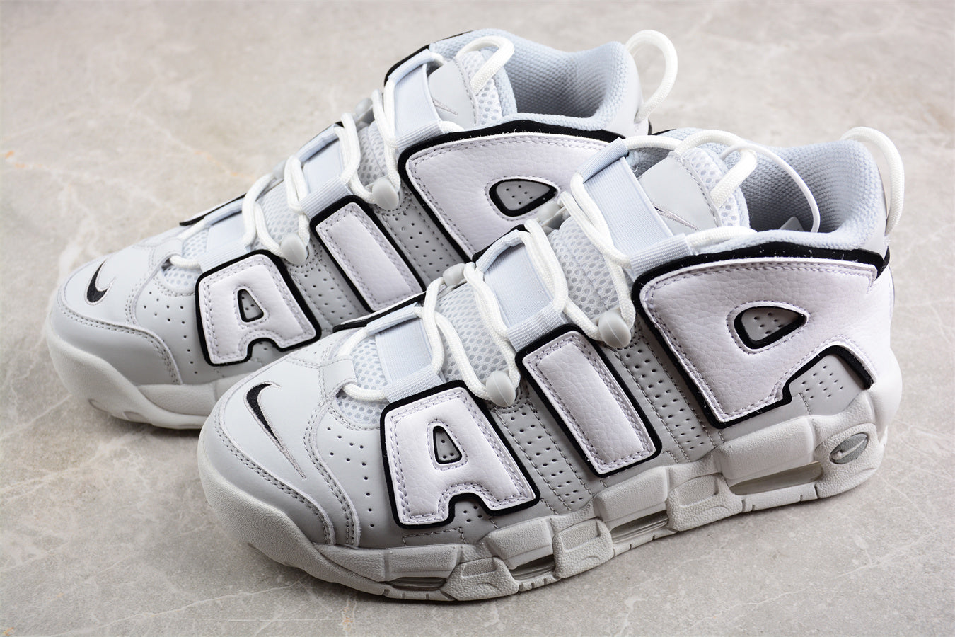Nike Air More Uptempo ’96 Photon Dust’ close up both