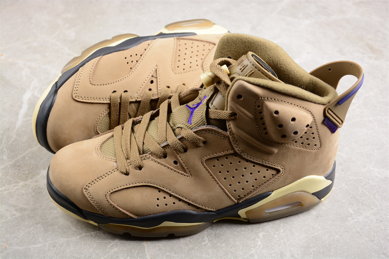 Air Jordan 6 Retro GORE-TEX ‘Brown Kelp’ close up both
