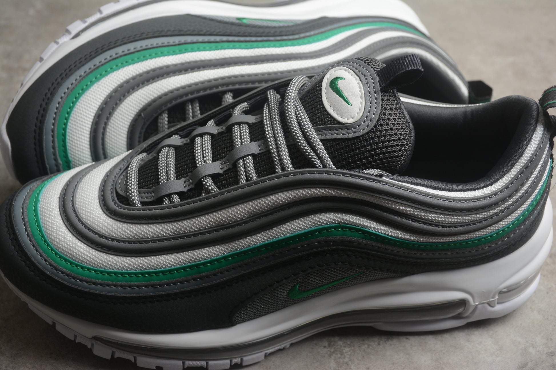Nike Air Max 97 Stadium Green close up both