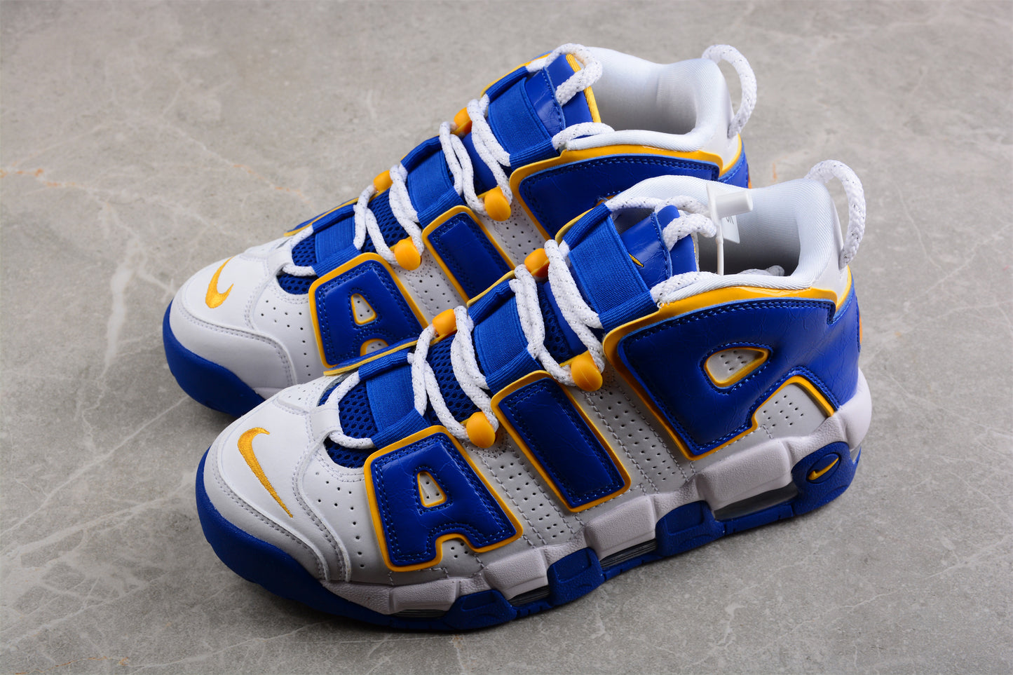Nike Air More Uptempo GS ‘Golden State Warriors’ close up both