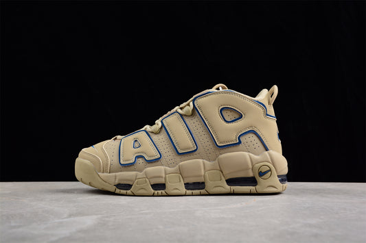 Nike Air More Uptempo ‘96 Limestone and Valerian Blue’ close up