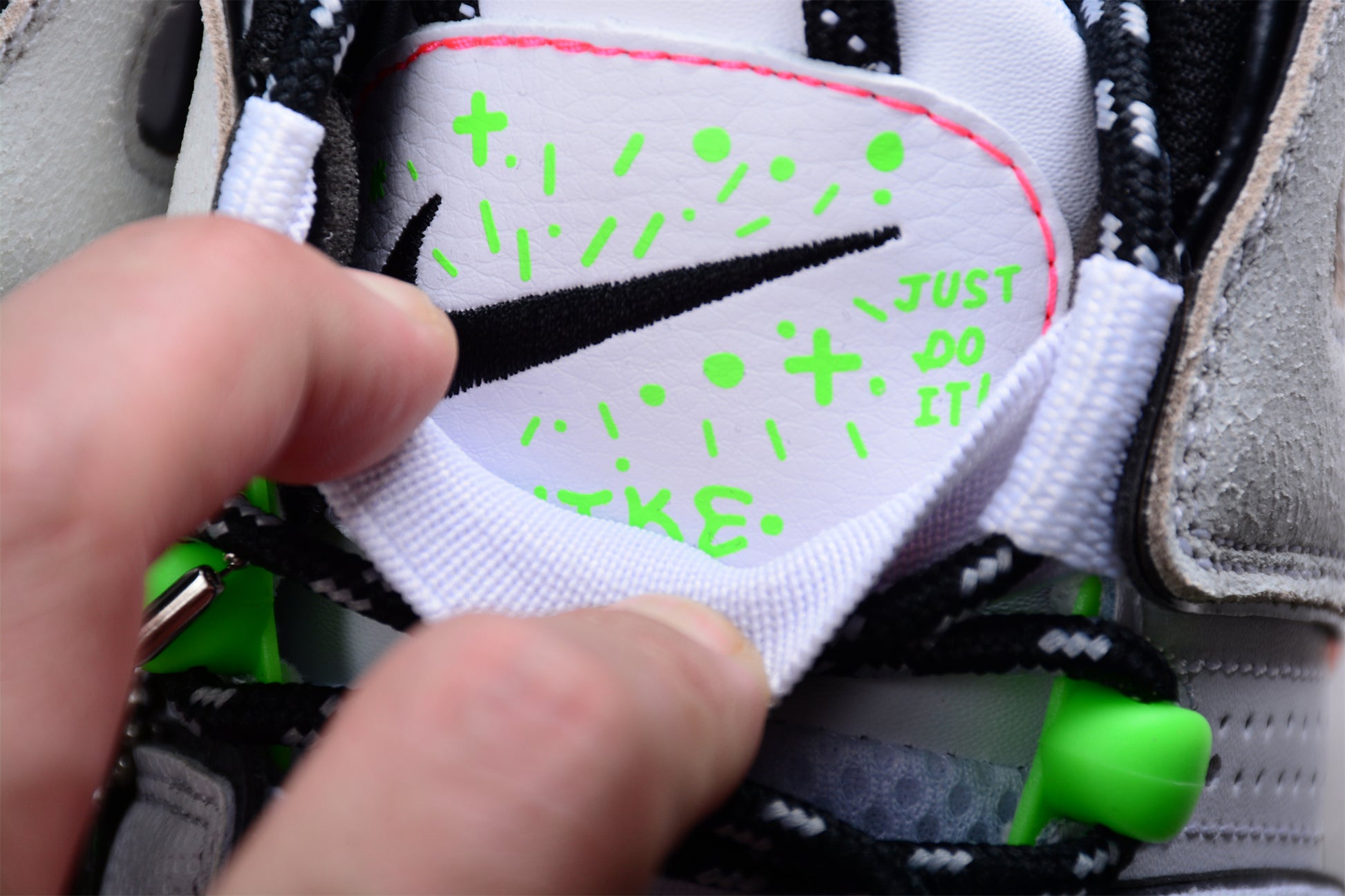 Nike Air More Uptempo ‘Ghost’ close up tongue