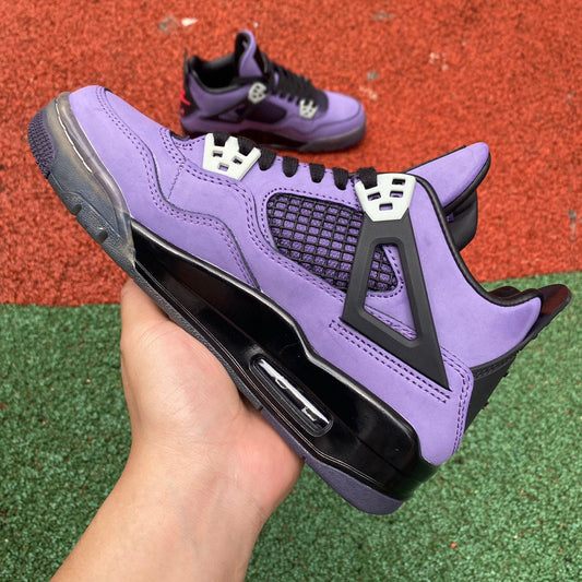 Travis Scott x Air Jordan 4 Retro ‘Purple Suede’ close up