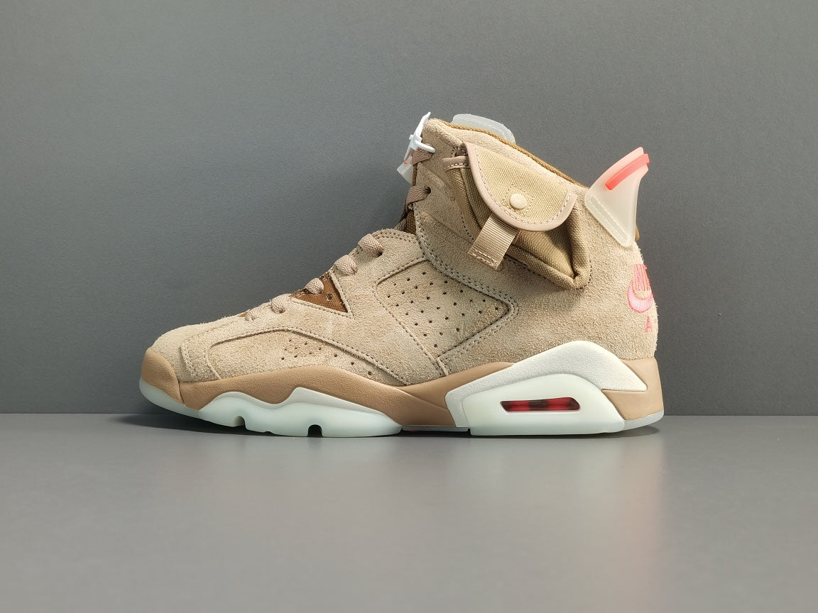 Travis Scott x Air Jordan 6 Retro ‘British Khaki’ close up