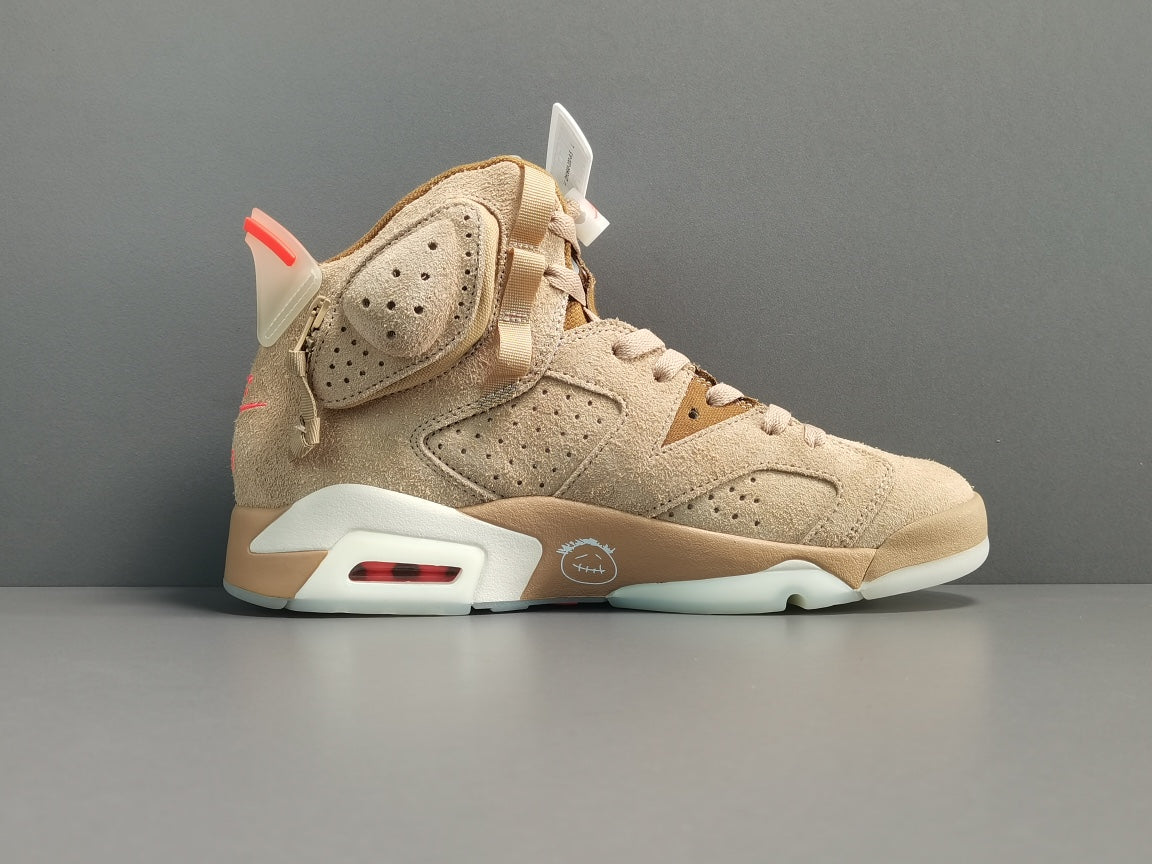 Travis Scott x Air Jordan 6 Retro ‘British Khaki’ close up right
