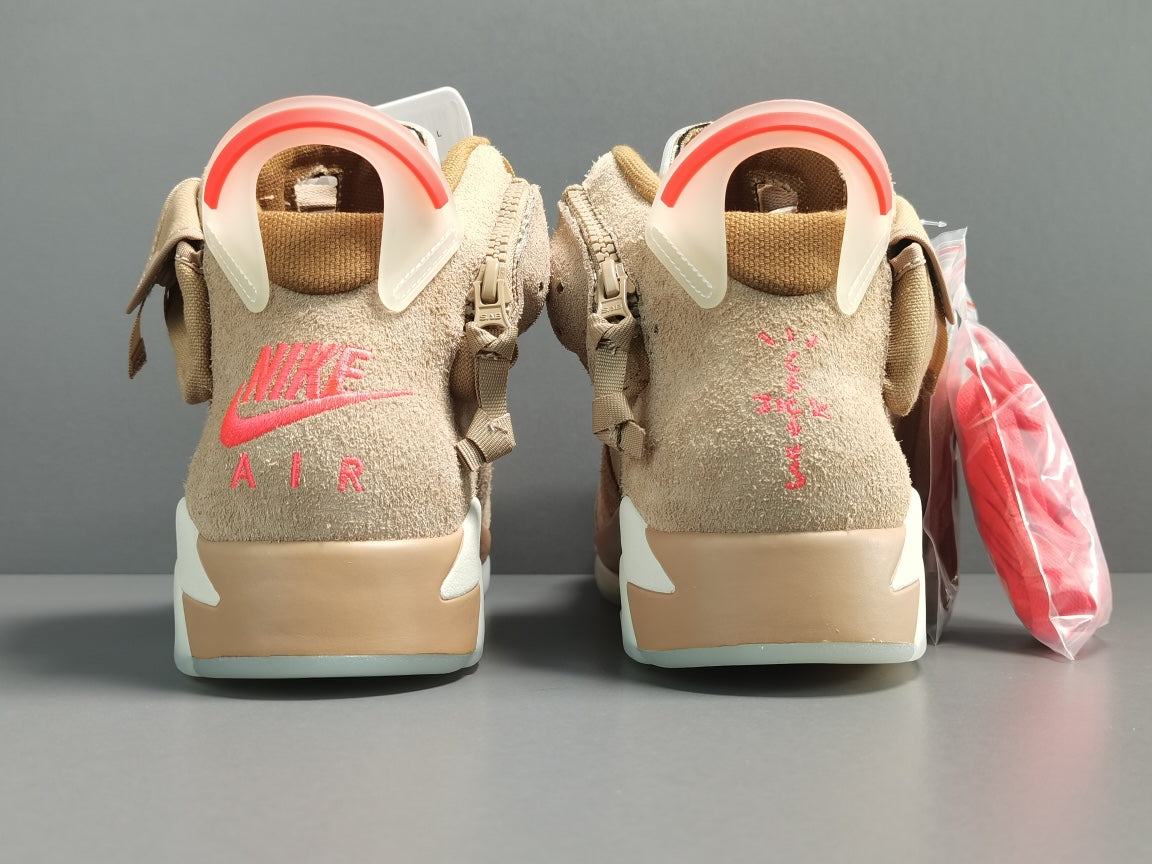 Travis Scott x Air Jordan 6 Retro ‘British Khaki’ close up back